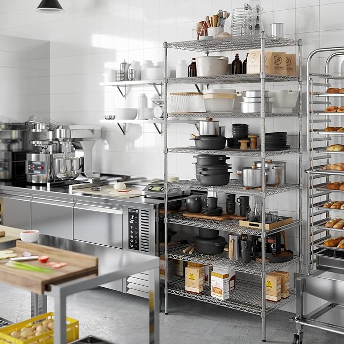24" Deep x 36" Wide x 86" Height Wire Shelving Kit | 8-Tier | NSF Commercial - Image 2