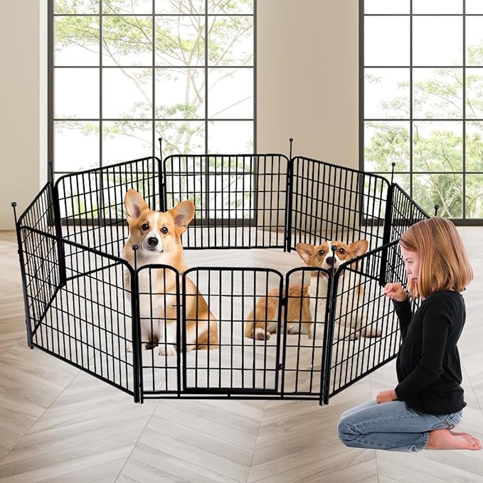 Garden Fence with Gate 32 in×27 in 4 Panels, Fence Blocker - Image 6