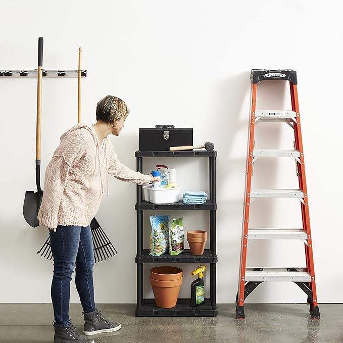 Gracious Living 3 Pack Light Duty Storage Shelves, Knect-A-Shelf 4-Shelf - Image 2