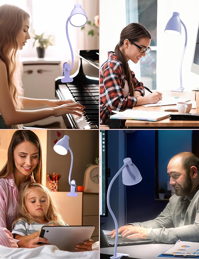 BOHON Desk Lamp with Clamp, 10W 38 LED Clip on Light, 5 Color 10 Brightness - Image 7