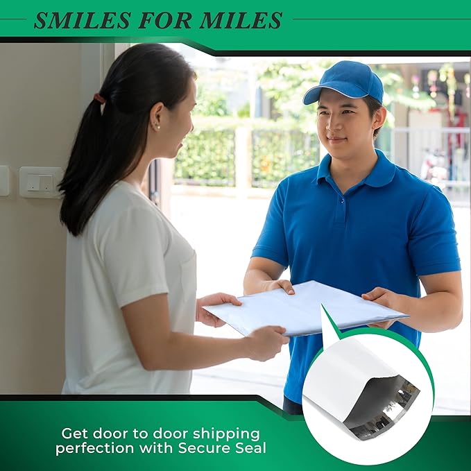 150 Pack Secure Seal White Poly Mailers - Image 7