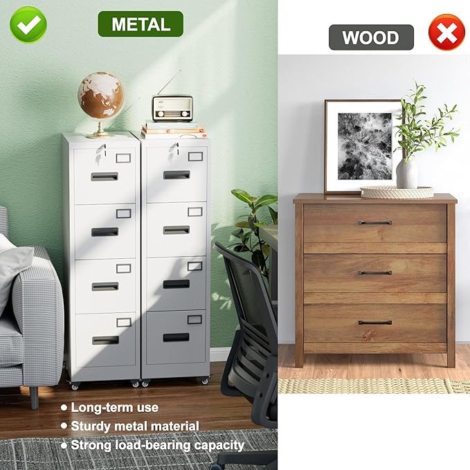 Aobabo 4 Drawer File Cabinet - Image 9