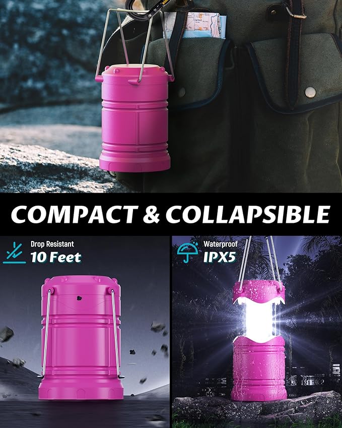 Lichamp 4 Pack LED Camping Lanterns, Battery Powered Camping Lights LED - Image 7