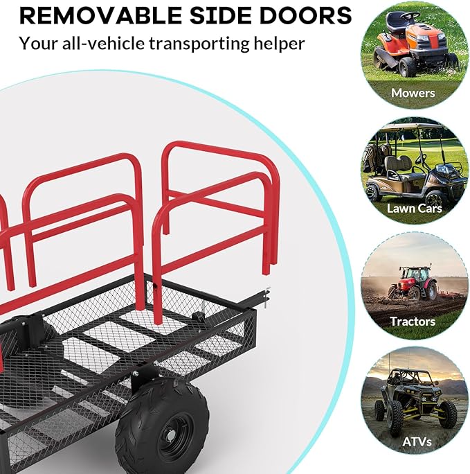 GAOMON Heavy Duty Utility Cart Cargo Trailer, 1700 Lbs 15 Cubic Feet, Yard - Image 3