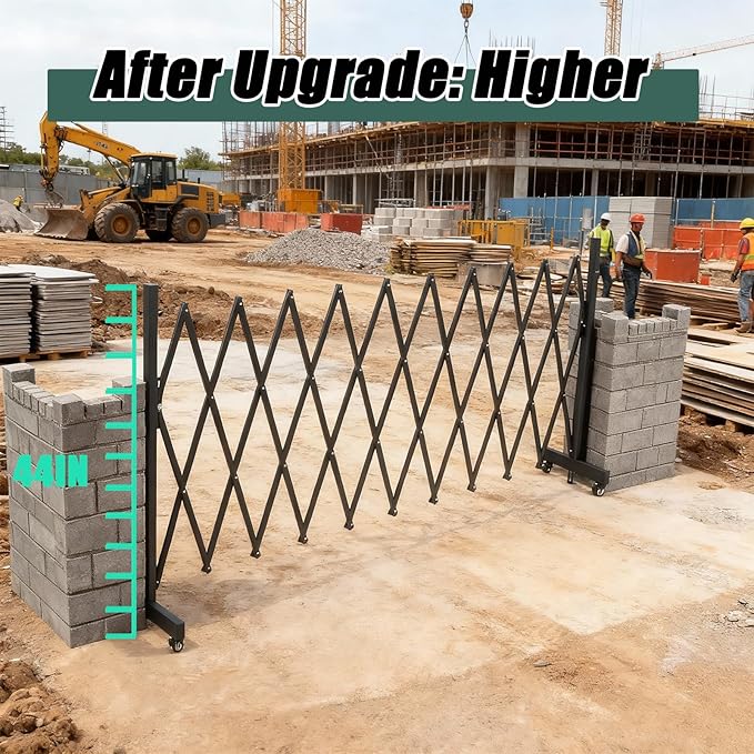 11 FT 44" High Industrial Metal Expandable Barricade，Retractable Traffic Fence - Image 9