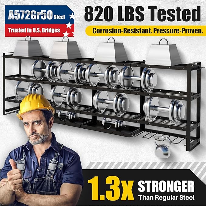 XLarge 64''W Power Tool Organizer Wall Mount | Modular&Corner-Fit 820lbs Garage - Image 3