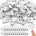 Jetec 200 Pcs 1.6in/41mm Metal White Binder Clips Bulk Medium Reusable Fold by Jetec