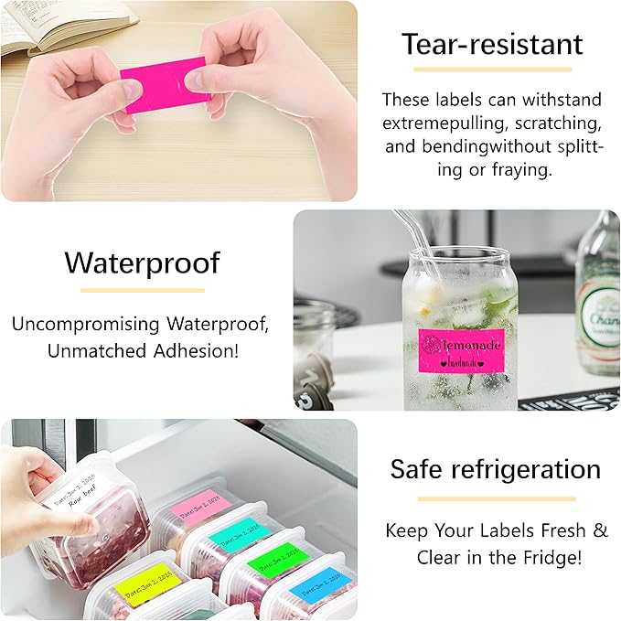 1X2 inch Label Stickers Roll for Thermal Printer 500PCS Colored Removable - Image 5