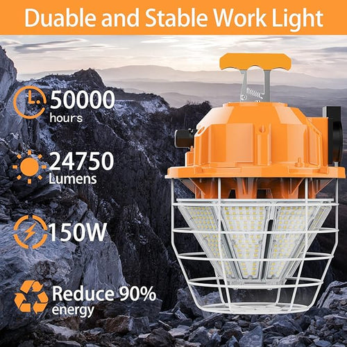 150W LED Temporary Work Light 24750Lm 5000K Daylight Bright Construction Lights - Image 2