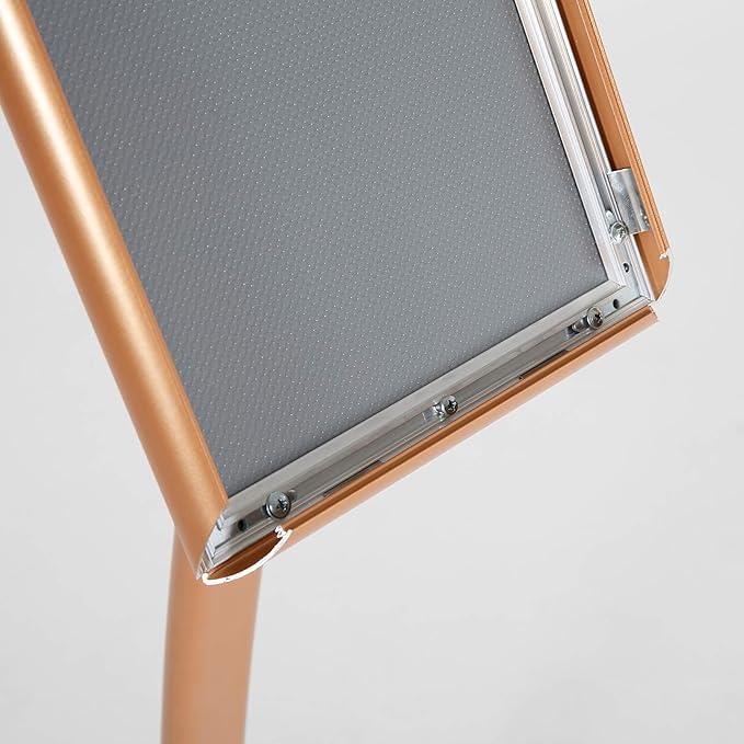 M&T Displays Curved Menu Board, 8.5x11 Pedestal Sign Holder Copper Floor - Image 8