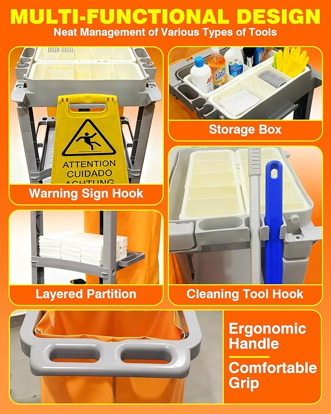 PYY Cleaning Carts On Wheels - Image 4