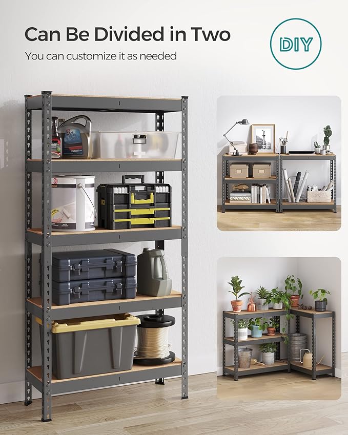 SONGMICS 5-Tier Storage Shelves, Load 2310 lb, Garage Storage, Boltless Assembly - Image 7