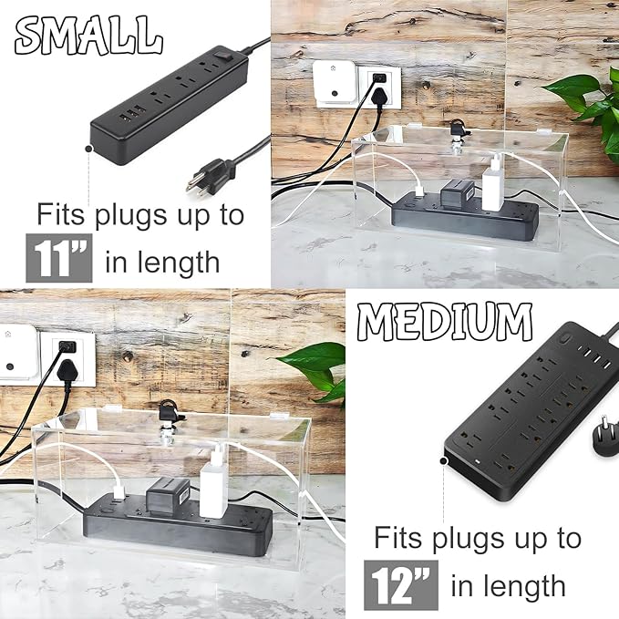2PC Cable Management Box with Lock, Cable Organizer Box & Power Strip Cover - Image 4