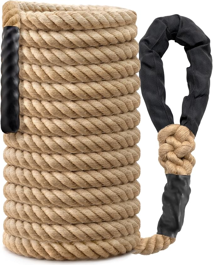 Climbing Rope Gym Workout - 10FT 15FT 20FT 25FT 30FT 35FT Heavy Duty Jute Thick by HOME