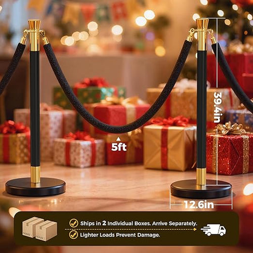 16pcs Sturdy Stanchion Posts, Water/Sand/Concrete Fillable Leakproof Base - Image 2