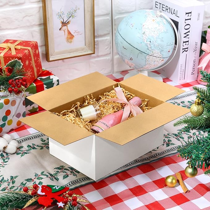 Famagic Small Shipping Boxes 8x6x6 Inch 10 Pack White Box Corrugated Cardboard - Image 6