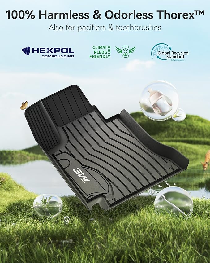 3W Floor Mats & Cargo Liner for Benz C-Class 2022-2026, TPE All Weather Floor - Image 5