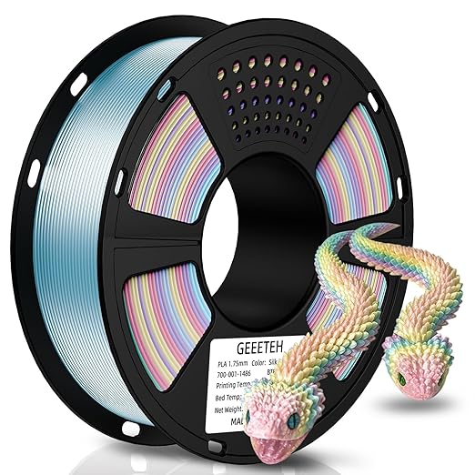 GEEETECH Silk Rainbow PLA Filament 1.75mm, 3D Printer Filament 1kg Spool by GEEETECH