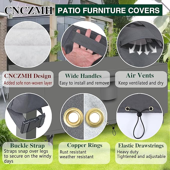 Heavy Duty Patio Furniture Covers Waterproof, 600D Outdoor Furniture Cover - Image 4