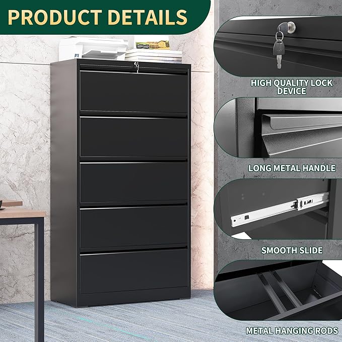 5 Drawer Lateral File Cabinet - Image 4