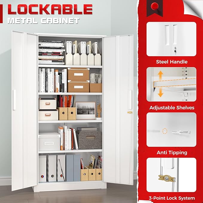 Superday Metal Garage Storage Cabinet - Image 5