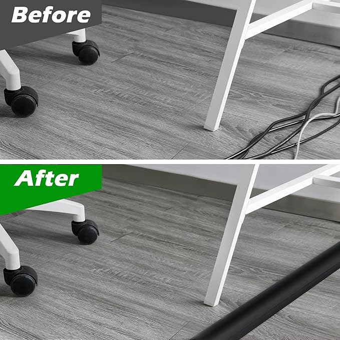 Cord Cover Floor 6.6ft, Large Capacity Floor Cable Cover, Hard PVC Cord Hider - Image 4