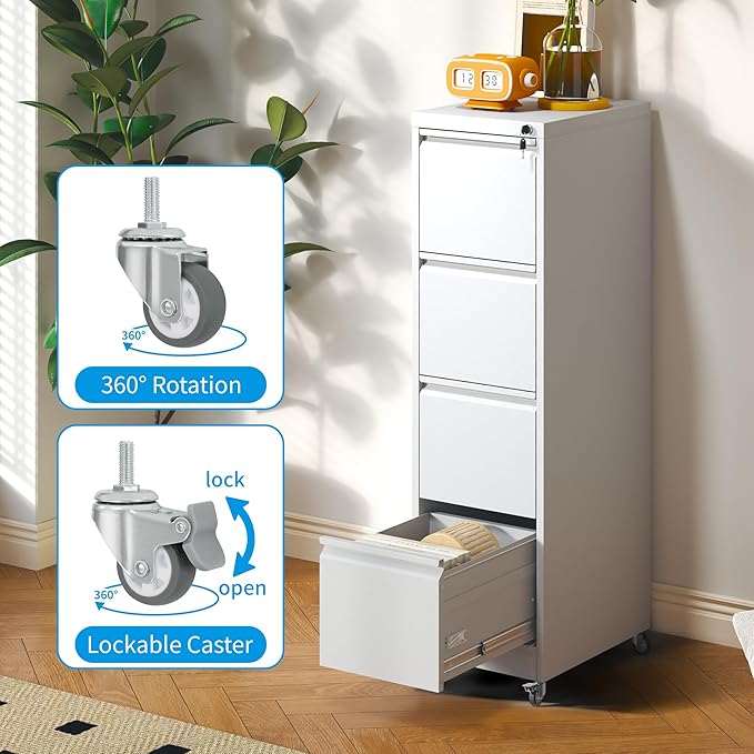 4-Drawer Mobile File Cabinet - Image 6