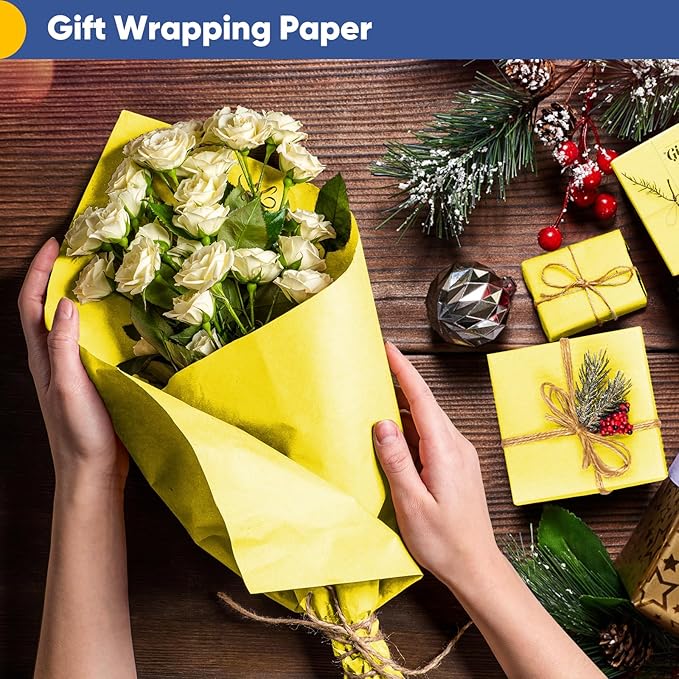 Vanhench 30"×1200" Yellow Wrapping Paper Roll, Art Craft Paper, Color Bulletin - Image 6