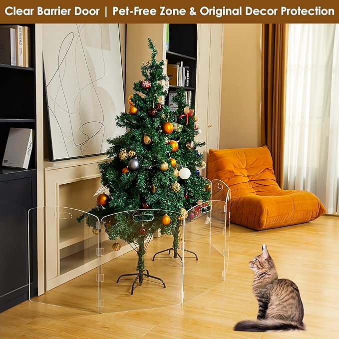 Modern Frame Clear Acrylic Freestanding Pet Gate - Image 3