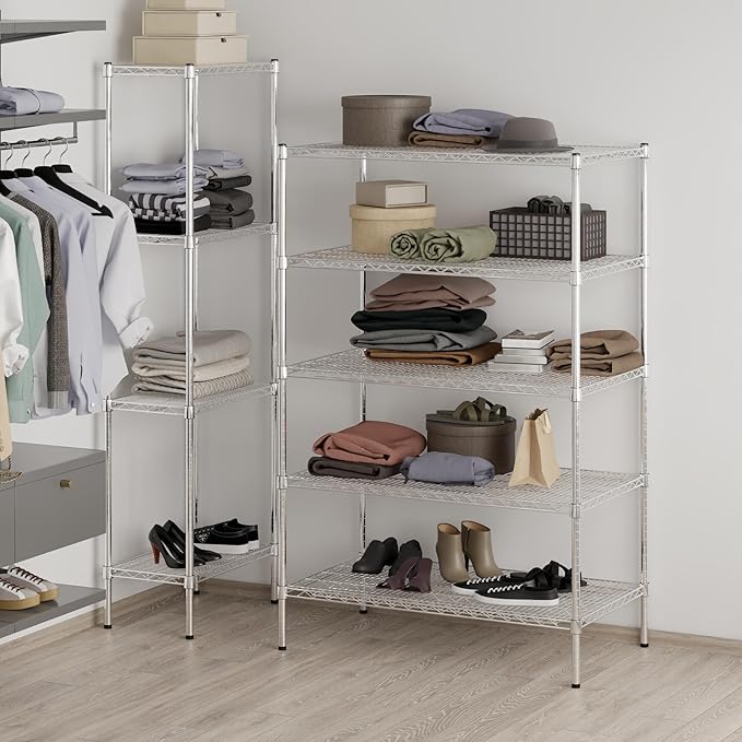 24" Deep x 42" Wide x 64" Height Wire Shelving Kit | 5-Tier | NSF Commercial - Image 8