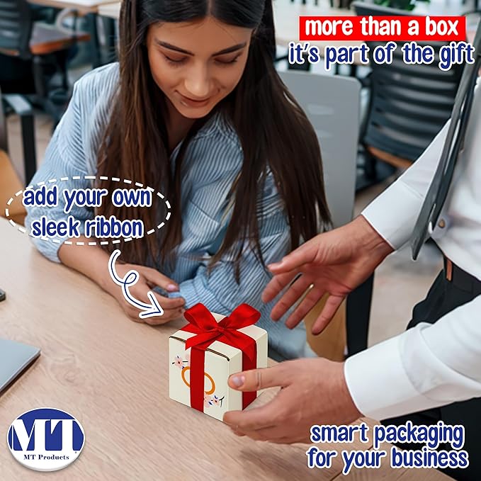 MT Products Custom Printed White Custom Shipping Boxes 4" x 4" x 4" - Image 3