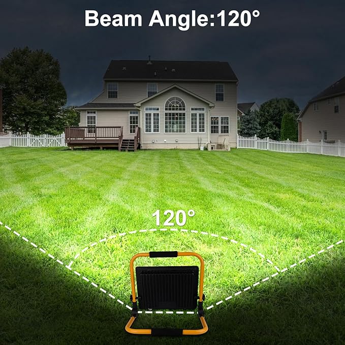 T-SUN 100W LED Work Light, Outdoor Waterproof Flood Light, Adjustable Portable - Image 5