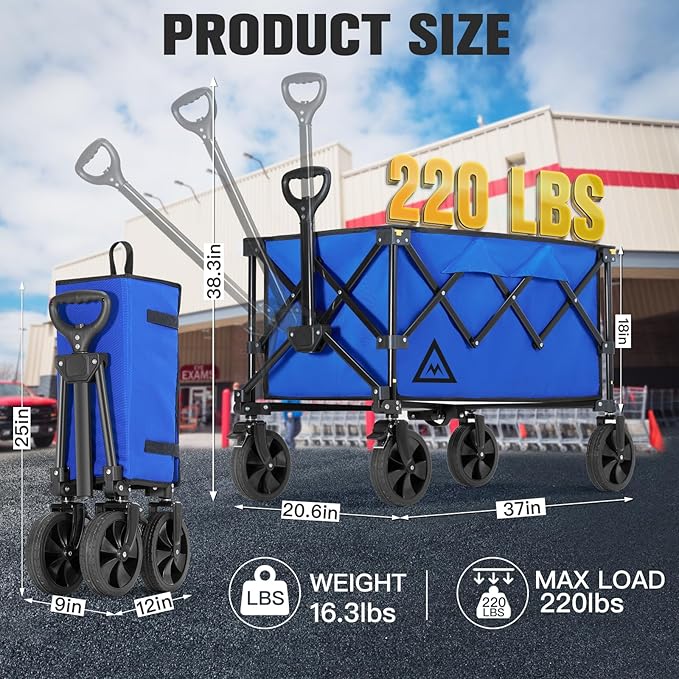 Wagon Cart Shopping Foldable Folding Collapsible - Image 2