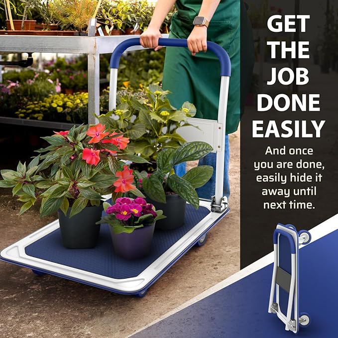 Heavy Duty Foldable Push Cart Dolly | 660 lbs. Capacity | Upgraded Collapsible - Image 6
