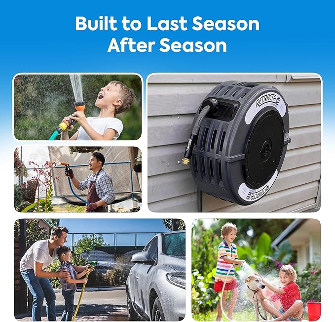 Macnaught Retractable Garden Hose Reel, 60 Ft Water Hose Reel Heavy Duty - Image 8
