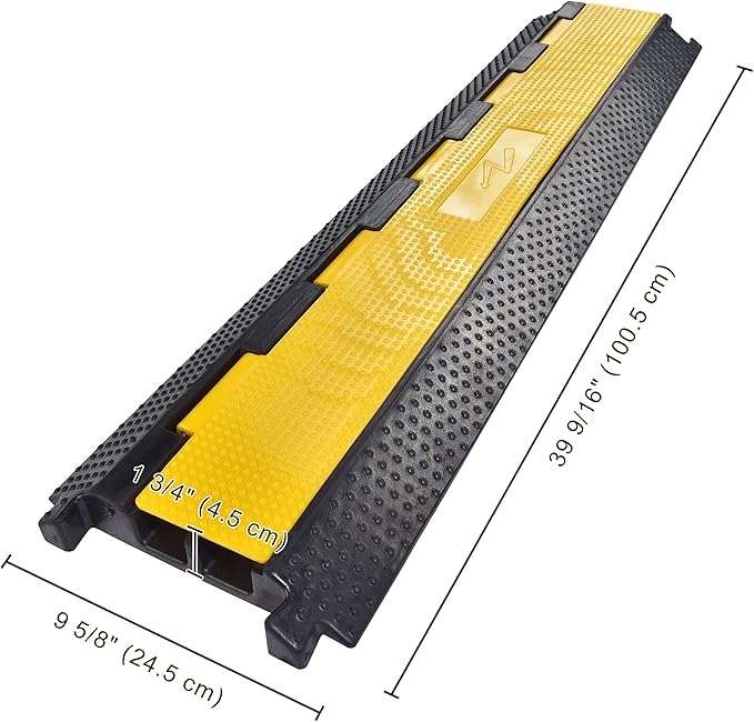 Yescom Cable Ramp Protector 2 Channel Garden Hose Protecitive 22000 Lbs Load - Image 2