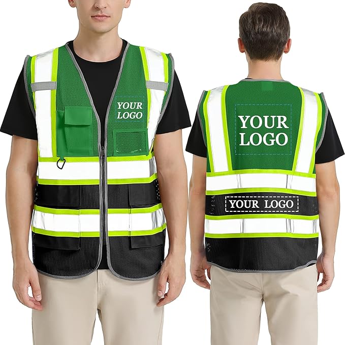 BeautyWill Custom Logo Safety Vest Class 2 High Visibility Reflective Vest by BeautyWill