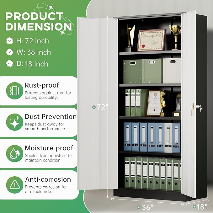 INTERGREAT Metal Storage Cabinet, Locking Tool Cabinets - Image 3