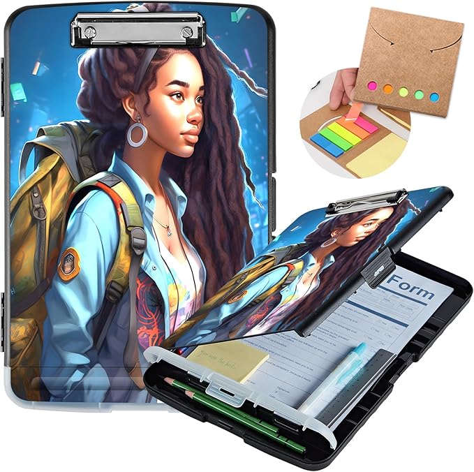 Clipboard with Storage, Storage Clipboard with Pen Holder, Heavy Duty Plastic by Unknown