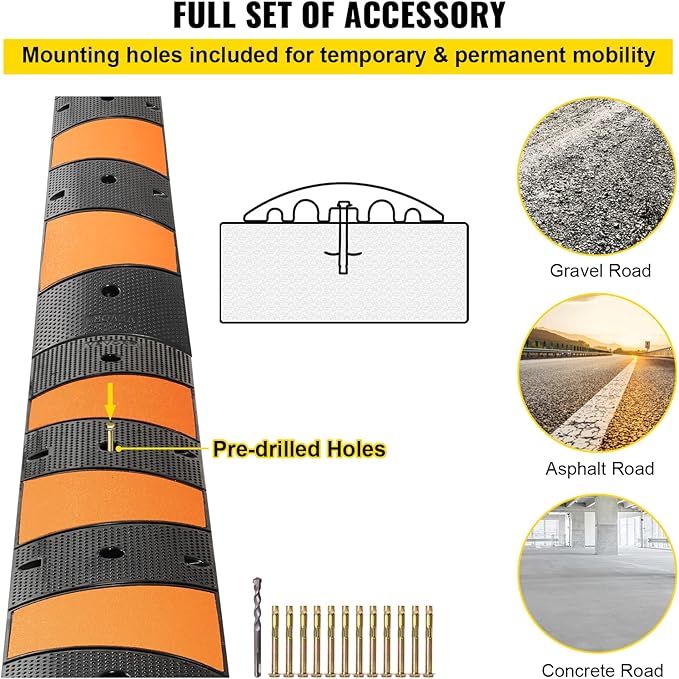 VEVOR Rubber Speed Bump - 6 FT Heavy Duty 22 - Image 6