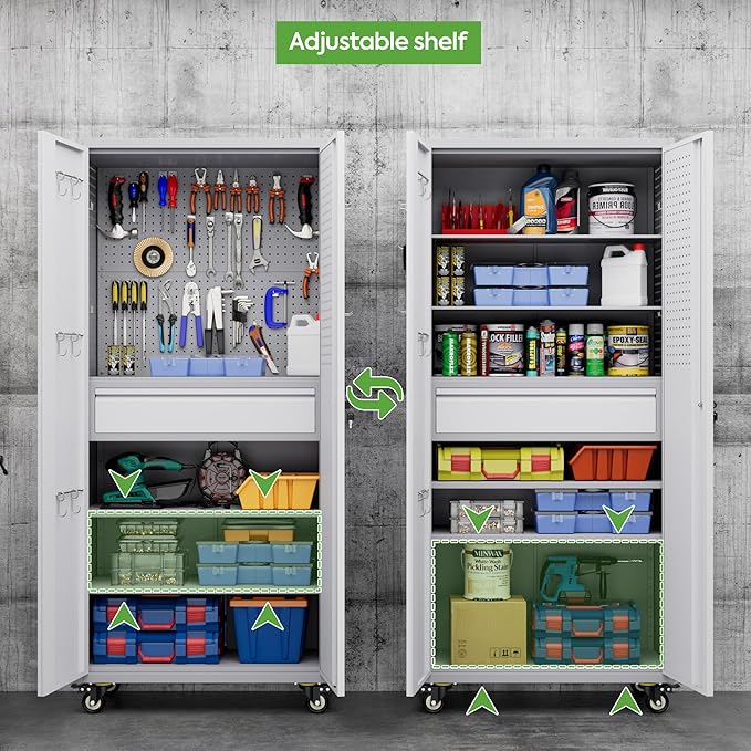 71" H Metal Garage Storage Cabinet - Image 6