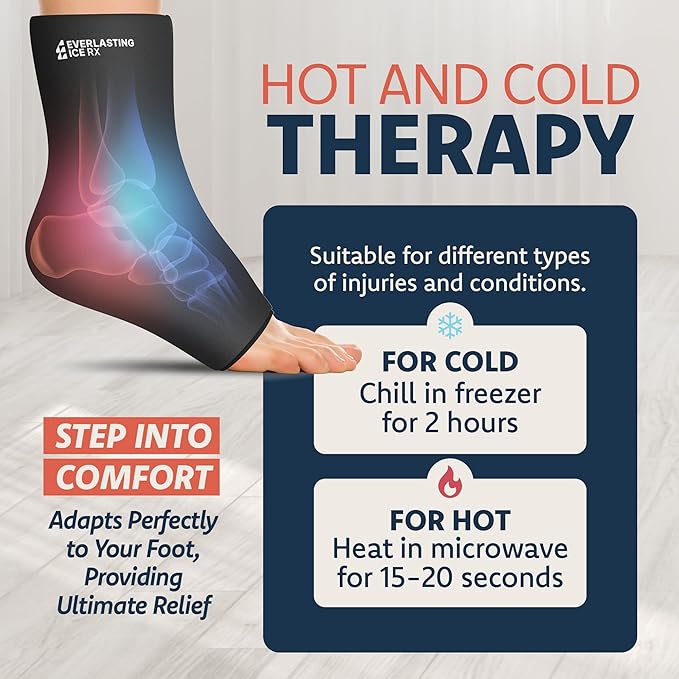 Ankle Ice Pack Wrap for Swelling, Reusable Foot Ice Pack Wrap - Image 3
