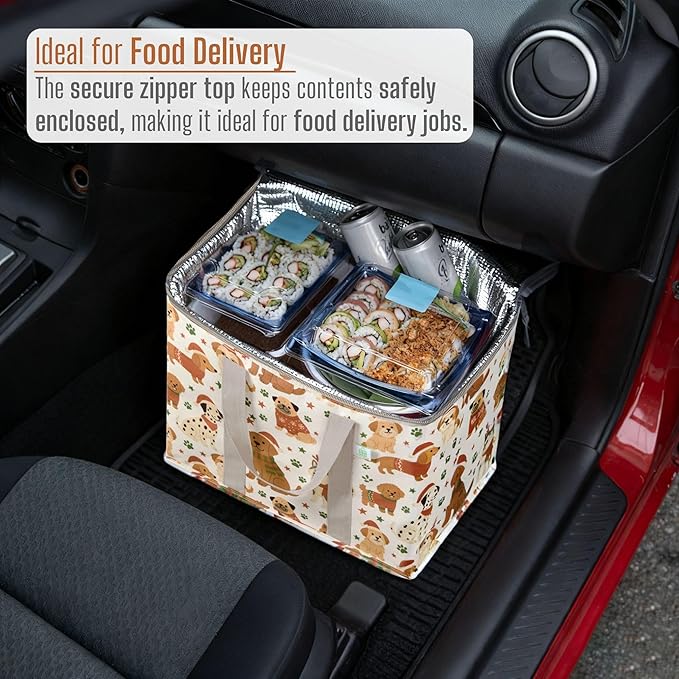 VENO 2 Pack Christmas Cooler Bag Insulated Reusable Grocery Shopping Bag - Image 8