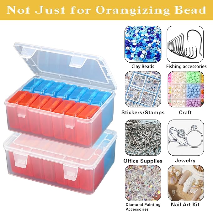 Mathtoxyz Small Bead Organizers, 45 Pieces Plastic Storage Cases Mini Clear - Image 5
