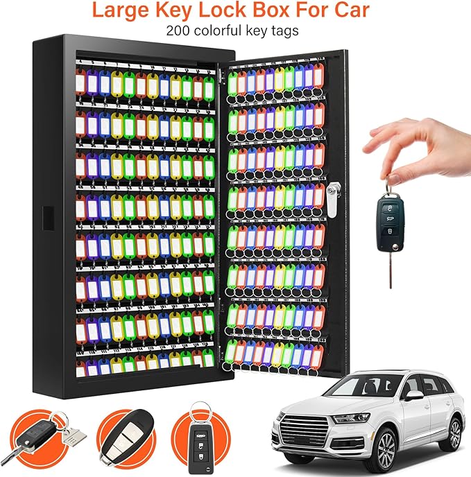 200 Keys Key Cabinet, Anti-Theft Key Lock Box - Image 5