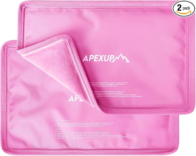 APEXUP Gel Ice Packs for Injuries Reusable, Flexible Double Sided Cold Packs by APEXUP