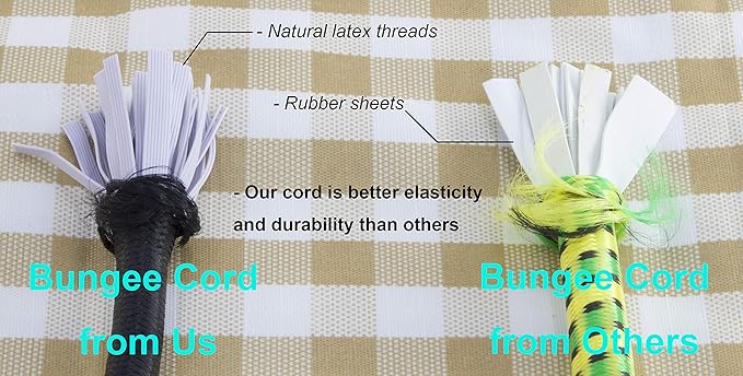 Bungee Cords with Hooks, 3/8 Inch Thick Round Bungee Cord Heavy Duty Strong - Image 5