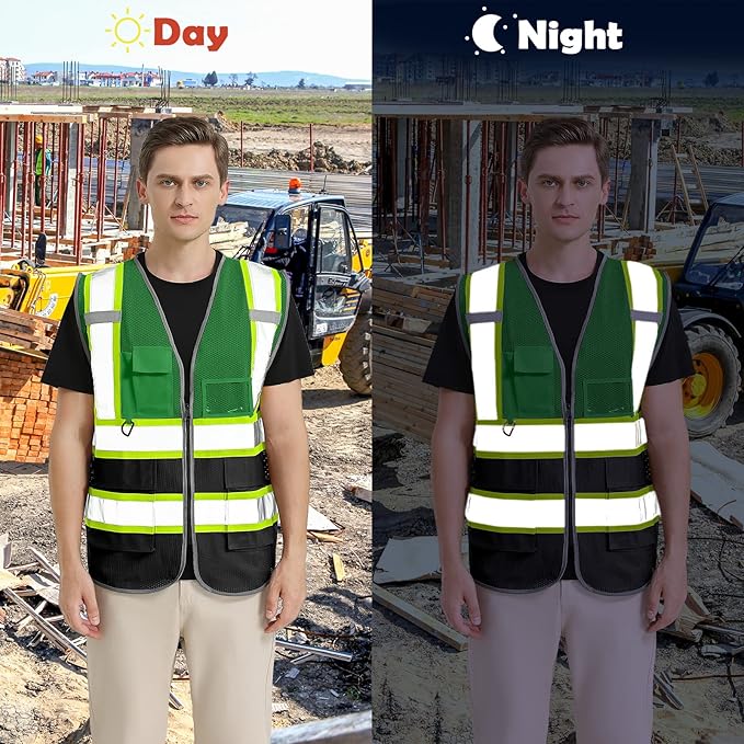 BeautyWill Custom Logo Safety Vest Class 2 High Visibility Reflective Vest - Image 7