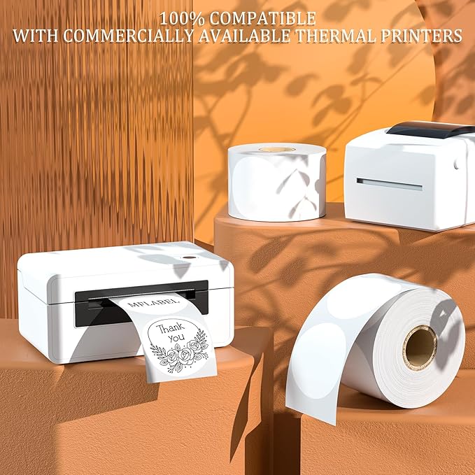 MFLABEL 2 Inch White Round Labels - Image 4