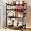 Kitchen Storage Cart, 4 Tier Utility Rolling Snack Cart, Fruit & Vegetables by Kssiaz
